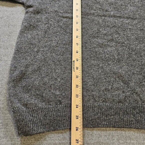 Point Sweater Women M/L Gray Floral Embroidery Italy LS Crewneck Wool Blend Boho - Picture 7 of 11